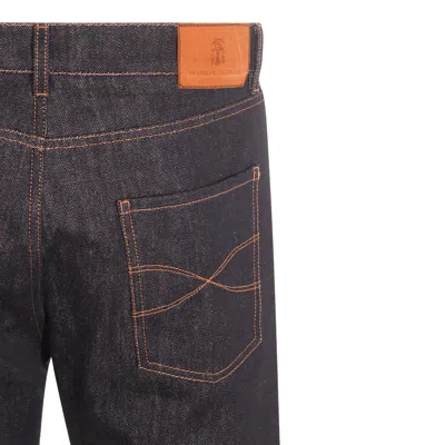 Brunello Cucinelli Men Iconic Fit Denim Cotton Jeans In Blue