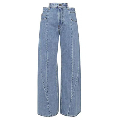 Maison Margiela Wide-leg Denim Jeans With Unique Panel Effect In Blue