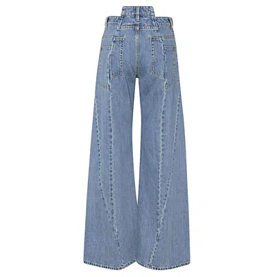 Maison Margiela Wide-leg Denim Jeans With Unique Panel Effect In Blue