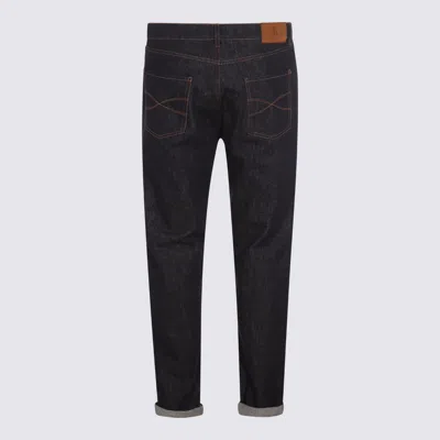 Brunello Cucinelli Jeans Blue And Green In Black