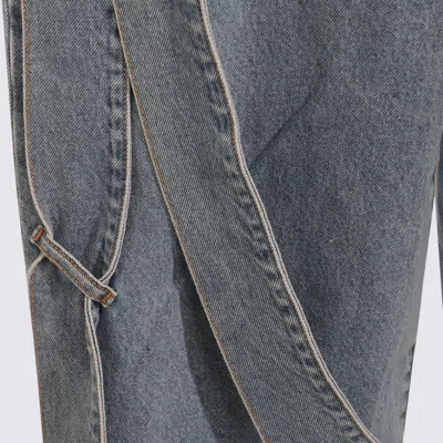 Attico Blue Cotton Denim Jeans In Blue