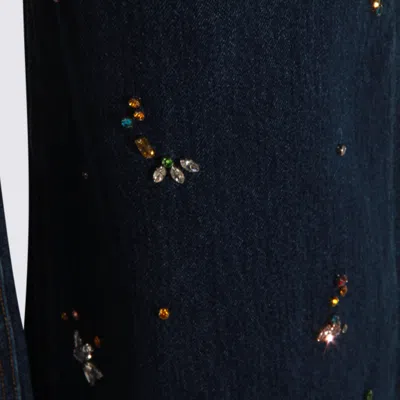 Self-portrait Wide-leg Denim Jeans With Floral Embellishments