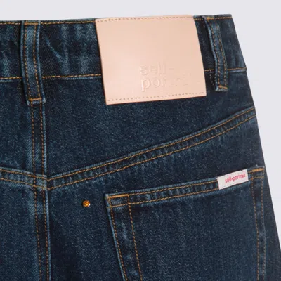 Self-portrait Wide-leg Denim Jeans With Floral Embellishments