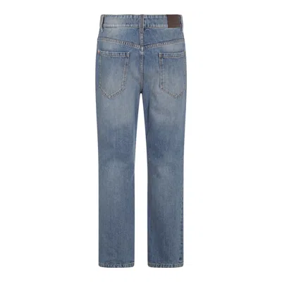 Brunello Cucinelli Blue Cotton Denim Jeans In Blue