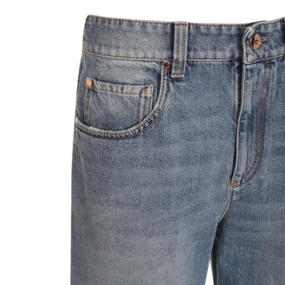 Brunello Cucinelli Blue Cotton Denim Jeans In Blue