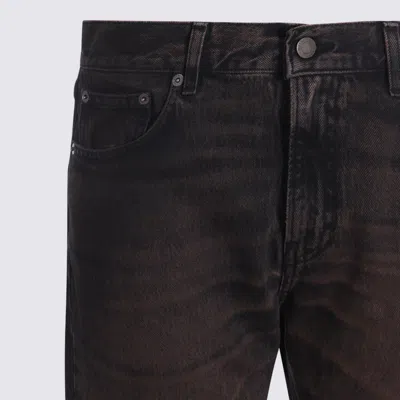 Haikure Wide-leg High-waist Jeans In Rich Dark Hue In Brown