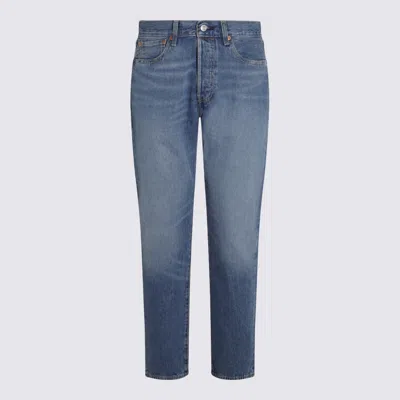 Levi's Blue Cotton Denim 501 Jeans