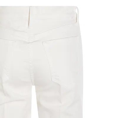 Mother The Rambler Zip Ankle Act Natural Wide Straight Leg Jean In White