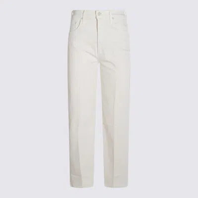 Mother Stretch Denim The Rambler Trousers In White