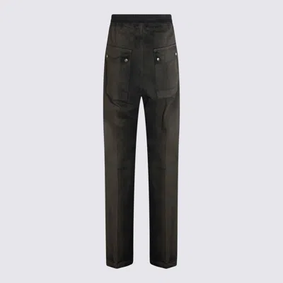 Rick Owens Trousers Straight Leg Side Pockets In Black