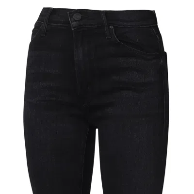 Mother Black Cotton Denim Jeans In Black