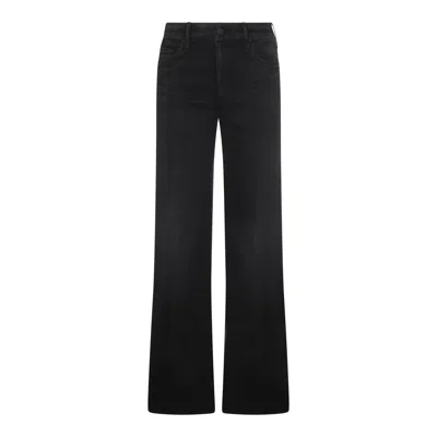Mother High-waisted Wide-leg Jeans With Clean Lines In Black