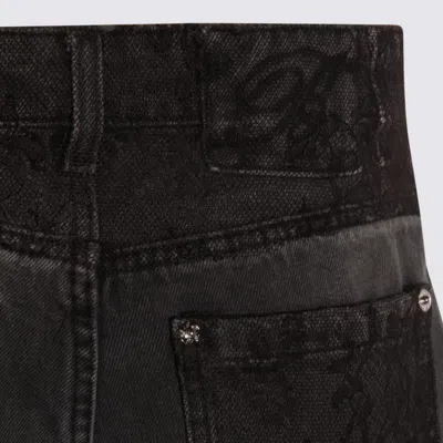 Blumarine Straight Leg Trousers Lace Detailing In Black