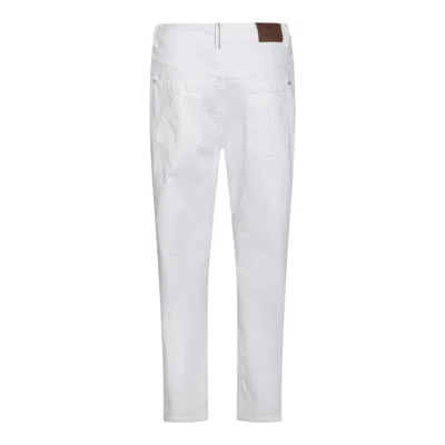 Brunello Cucinelli Straight Trousers With Front And Back Pockets In White