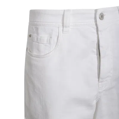 Brunello Cucinelli Straight Trousers With Front And Back Pockets In White