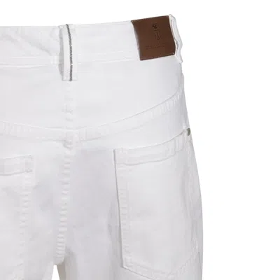 Brunello Cucinelli Straight Trousers With Front And Back Pockets In White