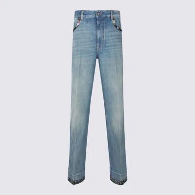 Valentino High Rise Viscose Straight Jeans
