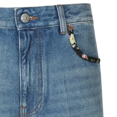 Valentino High Rise Viscose Straight Jeans In Blue