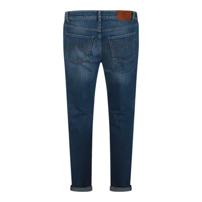 Brunello Cucinelli Blue Cotton Denim Jeans In Blue