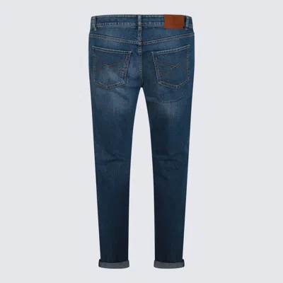Brunello Cucinelli Blue Cotton Denim Jeans In Blue