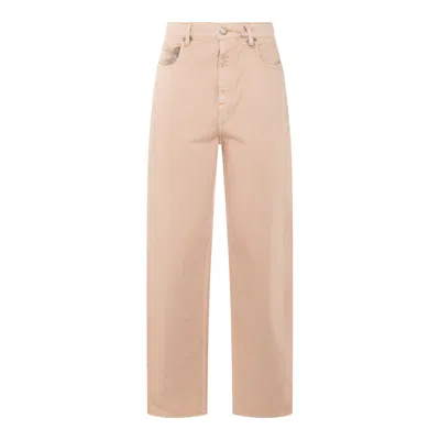Golden Goose Beige Cotton Denim Jeans In Pink