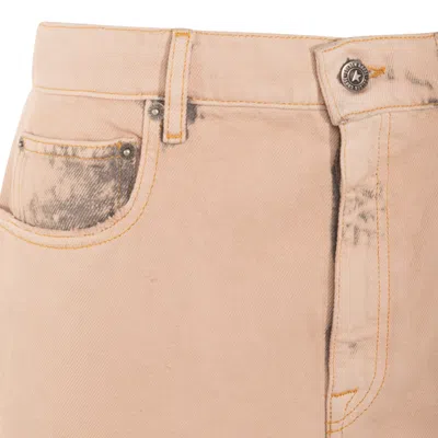 Golden Goose Beige Cotton Denim Jeans In Pink