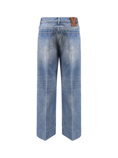 Valentino Cuffed-effect Straight Jeans In Blue