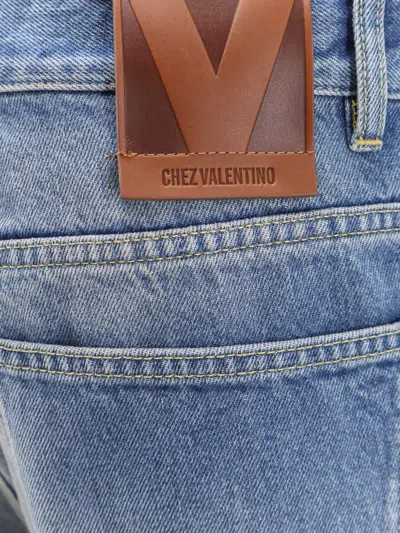 Valentino Cuffed-effect Straight Jeans In Blue