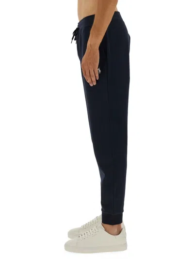 Polo Ralph Lauren Trousers Featuring Ribbed Cuffs And Elastic Waistband In Blue