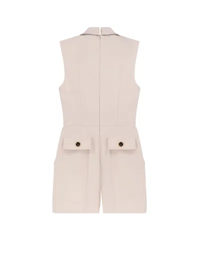 Elisabetta Franchi Jumpsuit With Sholder Pads And Leather Belt In Pink
