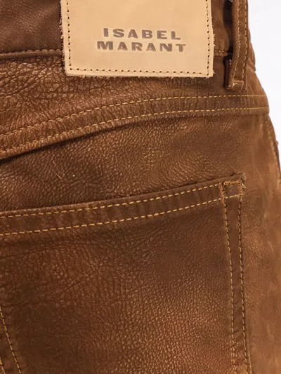 Isabel Marant Étoile Marant Etoile Women Kelsie Leather-alternative Material Trousers In Brown