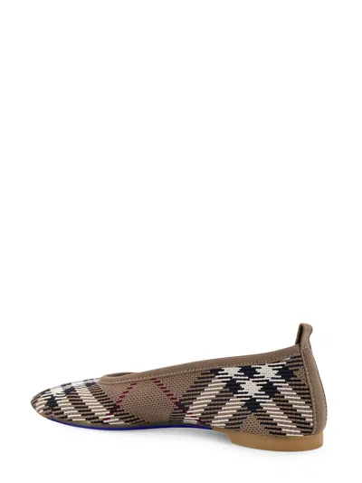 Burberry Knit Baby Nylon Blend Ballerinas With Knitted Traditional Check In Multi