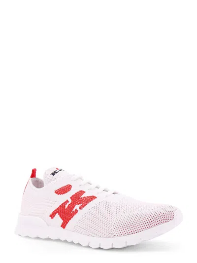 Kiton Ciro Paone Knit Sneakers With Lateral Monogram In Multi