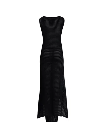 Alaïa Ladder Cotton Blend Dress In Black
