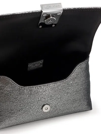 Tom Ford Laminated Pochette With Chain Shoulder Strap