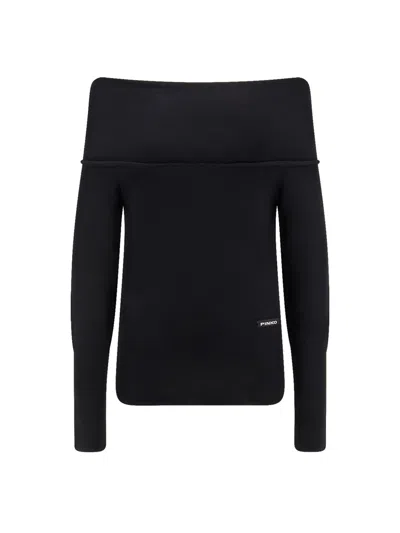 Pinko Lampedusa Wool Sweater In Black