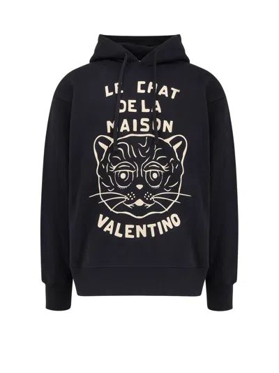 Valentino Garavani Sweatshirt With Le Chat De La Maison Patch In Black