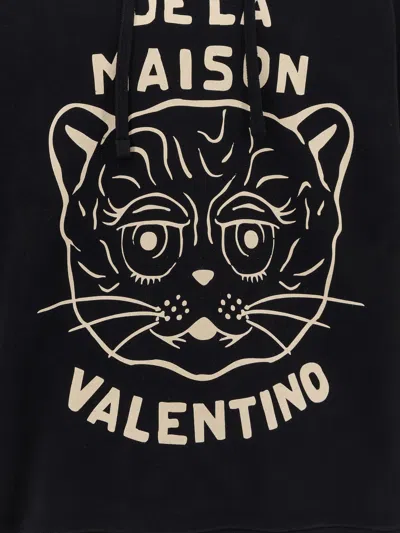 Valentino Garavani Sweatshirt With Le Chat De La Maison Patch In Black