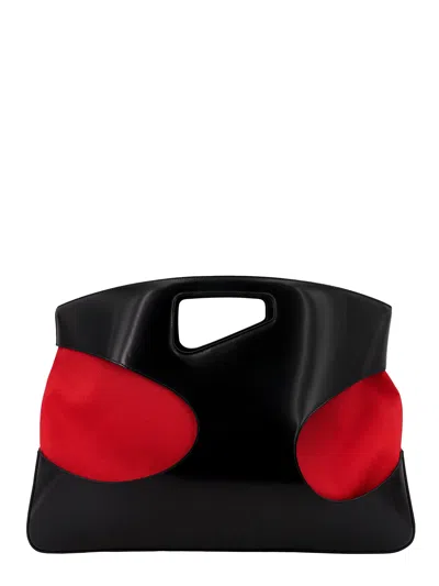 Ferragamo Leather And Canvas Handbag With Cut-out Details