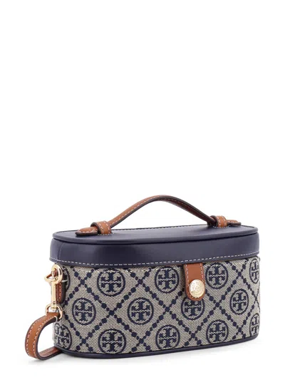 Tory Burch Leather And T Monogram Fabric Beauty Case