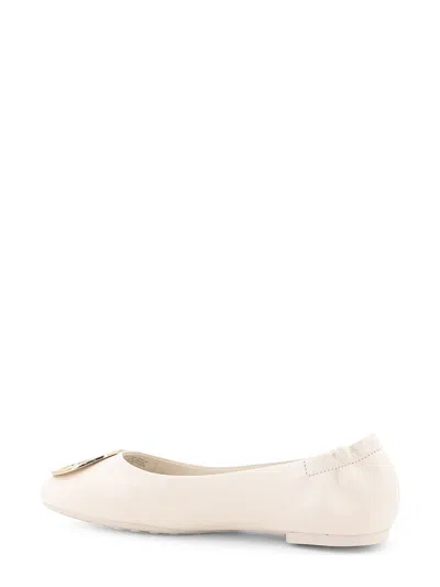 Tory Burch Leather Ballerinas Embellished Detail In Neutral