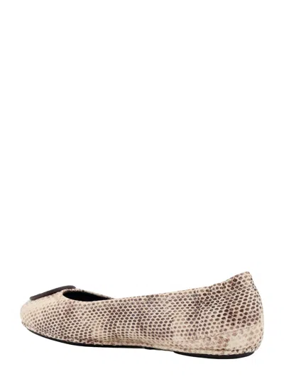 Tory Burch Woman Ballet Flats Cream Size 8 Goat Skin In White