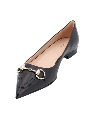 Gucci Leather Ballerinas With Metal Horsebit