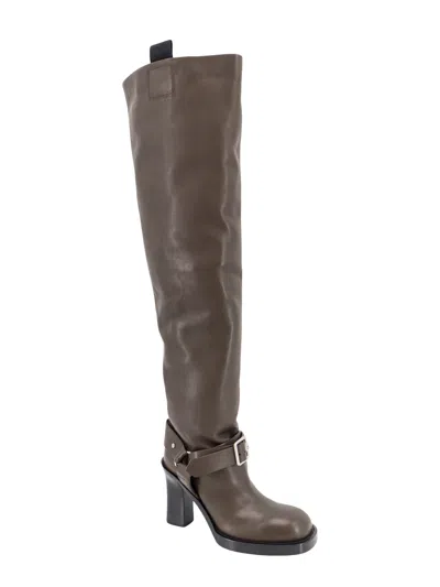 Burberry Woman Soft Stirrup Woman Brown Boots In Brown