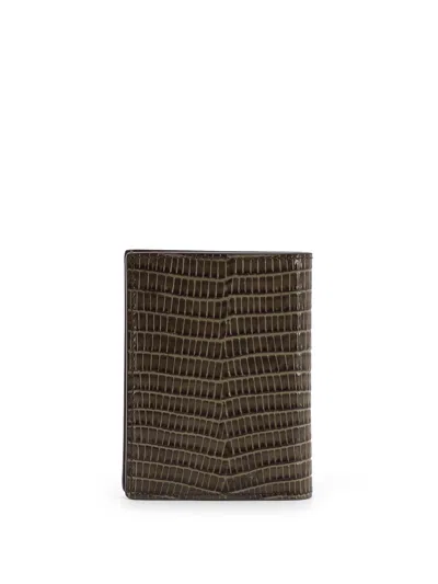 Tom Ford Leather Cardholder With Croco Effect