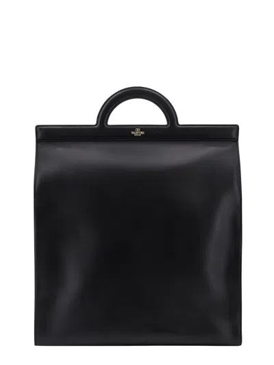Valentino Garavani Men Leather Handbag With Frontal Logo Print