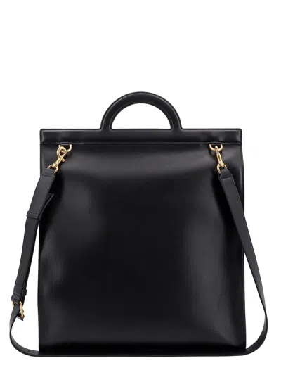 Valentino Garavani Men Leather Handbag With Frontal Logo Print