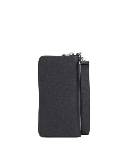 Kiton Ciro Paone Leather Phonecase In Black