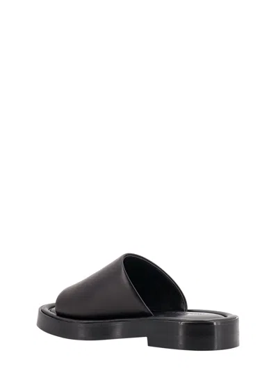 Ferragamo Leather Sandals With Embossed Logo On The Side