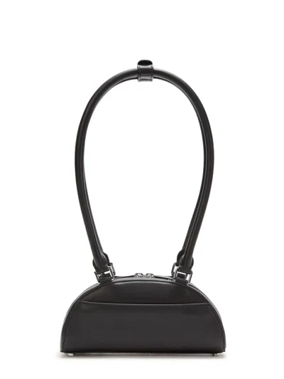 Self-portrait Black Leather Mini Shoulder Bag With Charm In Black